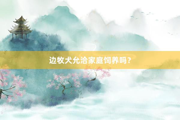边牧犬允洽家庭饲养吗？