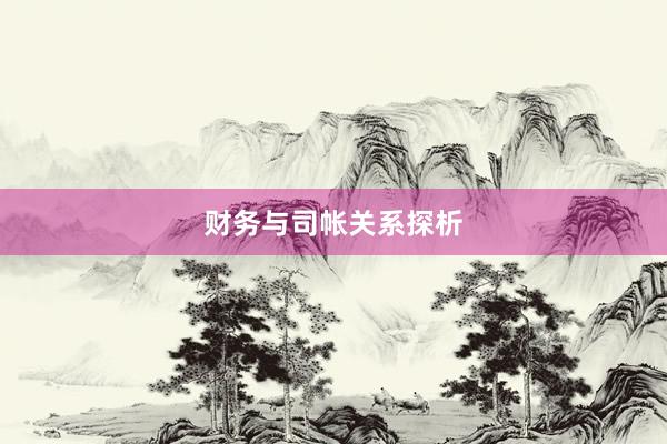 财务与司帐关系探析